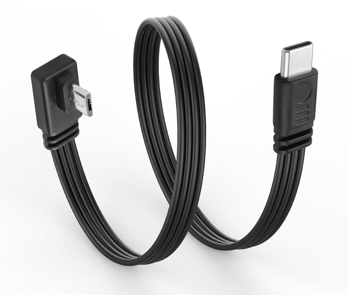 USB C naar Micro USB Kabel - Rechthoekige Kabel - Opladen en Data - 90 Graden Hoek - 30 cm
