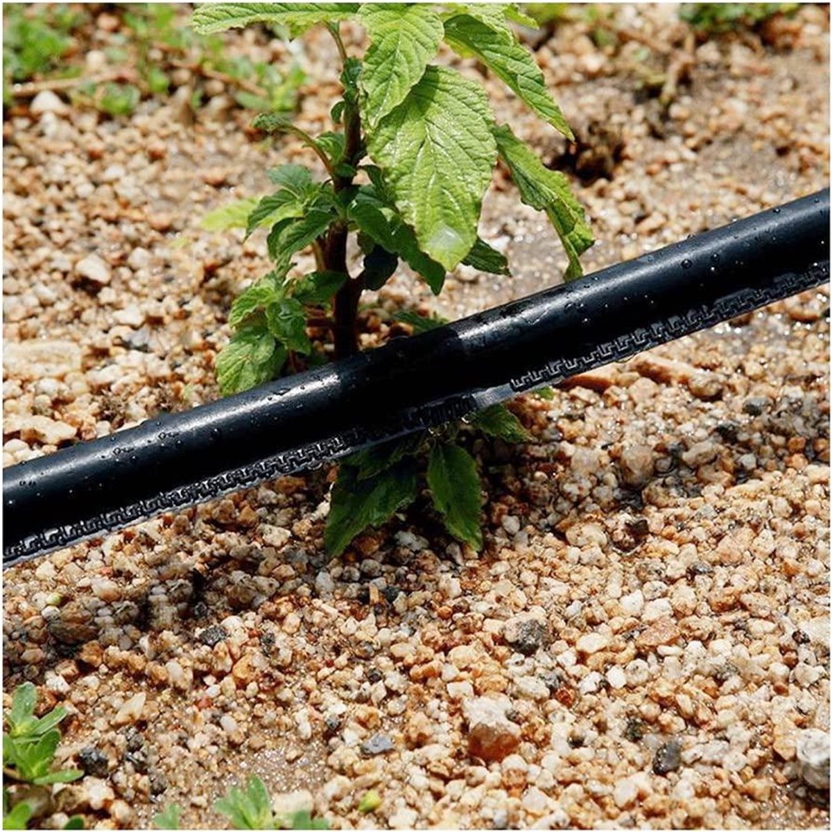 Druppelslang - Irrigatieslang Tuinslang - Planten Verzorgen - Labyrint Ontwerp - 100M - Zwart