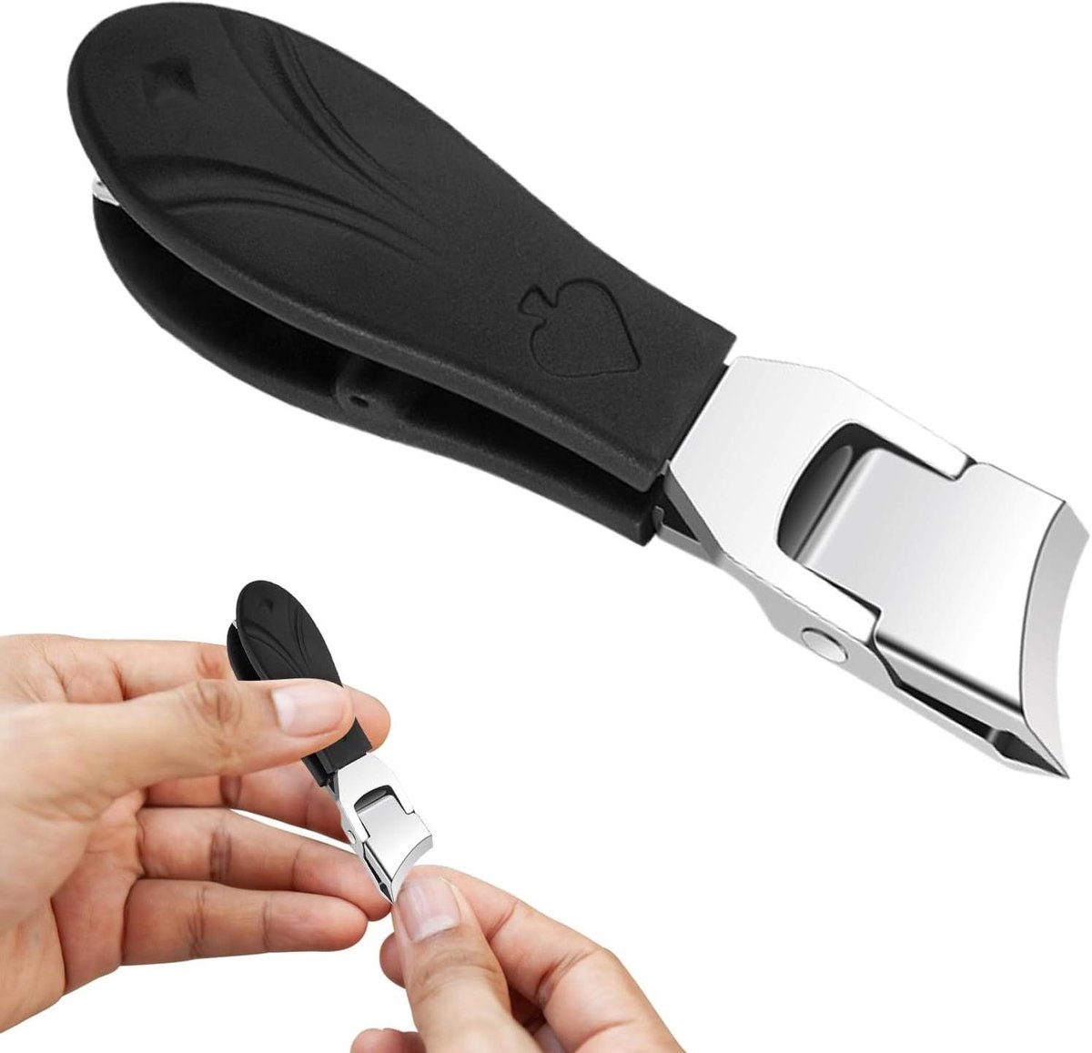 Gebogen Nagelknipper - Teennagel Knipper - Hygiënisch Knippen - Brede Spatbescherming - 8.2 x 4.2 cm - Zilver