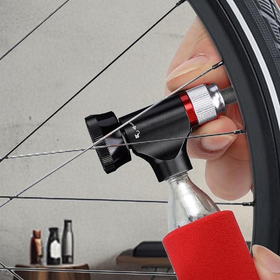 Bandenpomp met Drukmeter - Luchtpomp Fiets - Banden Oppompen - Geïsoleerde Hoes - 115 x 65 x 28 cm - Zwart — afbeelding 3