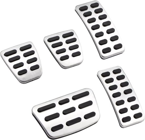 Autopedaal Covers - Pedaalbekleding RVS - Verbeteren Rijervaring - Antislipoppervlak - Set van 3 of 4 - Zilver Zwart — afbeelding 4