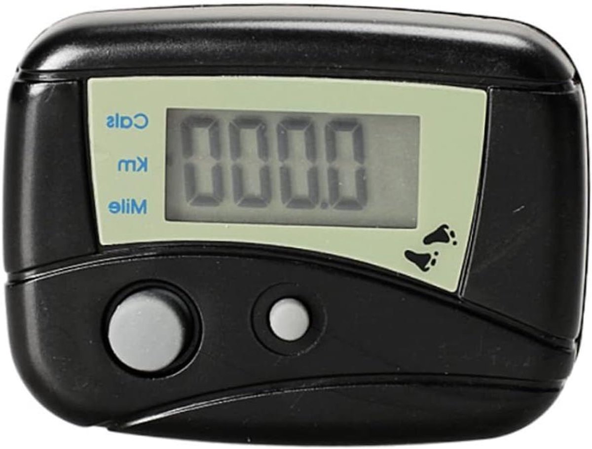 Mini Stappenteller - Loopmeter Calorie Teller - Stappen Tellen - Ingebouwde Riemclip - 5 x 5 x 5 cm - Zwart