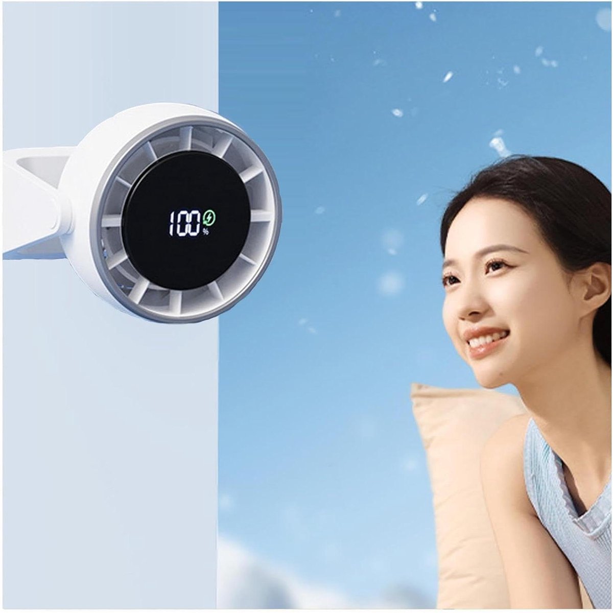 Tafelventilator - USB Ventilator - Ruimte Koelen - 100 Snelheden Instelbaar - 4000 mAh Batterij - Zilver