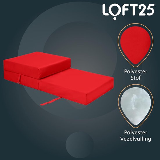 Opvouwbare Matras - Z Bed - Gast Verblijf - Waterbestendig - Enkele Maat - Rood — afbeelding 3