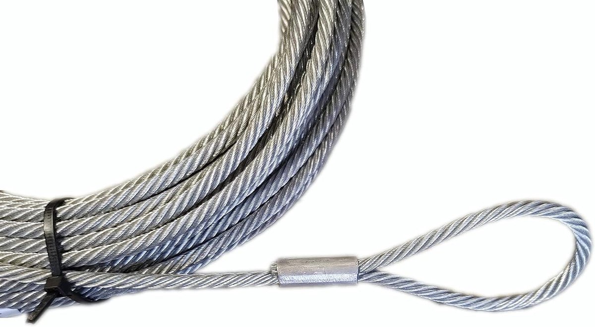 Staalkabel met ogen - Draadkabel lussen - Lasten Zekeren - Industrieel Staal - 18 mm 3 m - Zilver