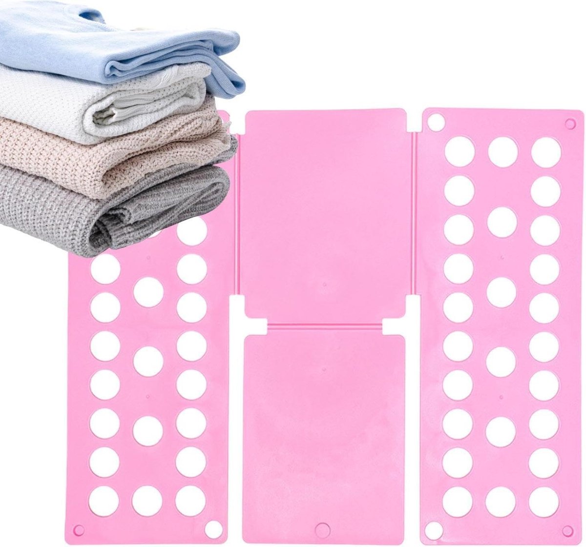 Kledingvouwplank - Shirtmap Helper - Garderobe Organiseren - Opvouwbaar ABS Materiaal - 40 x 48 cm - Roze