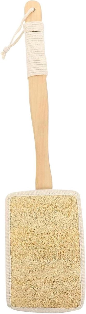 Douche Loofah - Lichaamsborstel - Diepe Reiniging - Lange Houten Handgreep - 40 cm - Natuurlijk