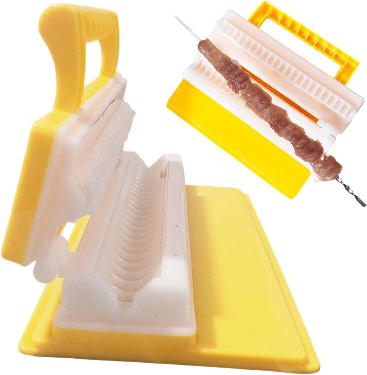 Vleesspiesen Maker - Kebab Vorm - Barbecue Bereiding - Snelle Vorm - 19.5 x 4.5 x 10.5 cm - Geel