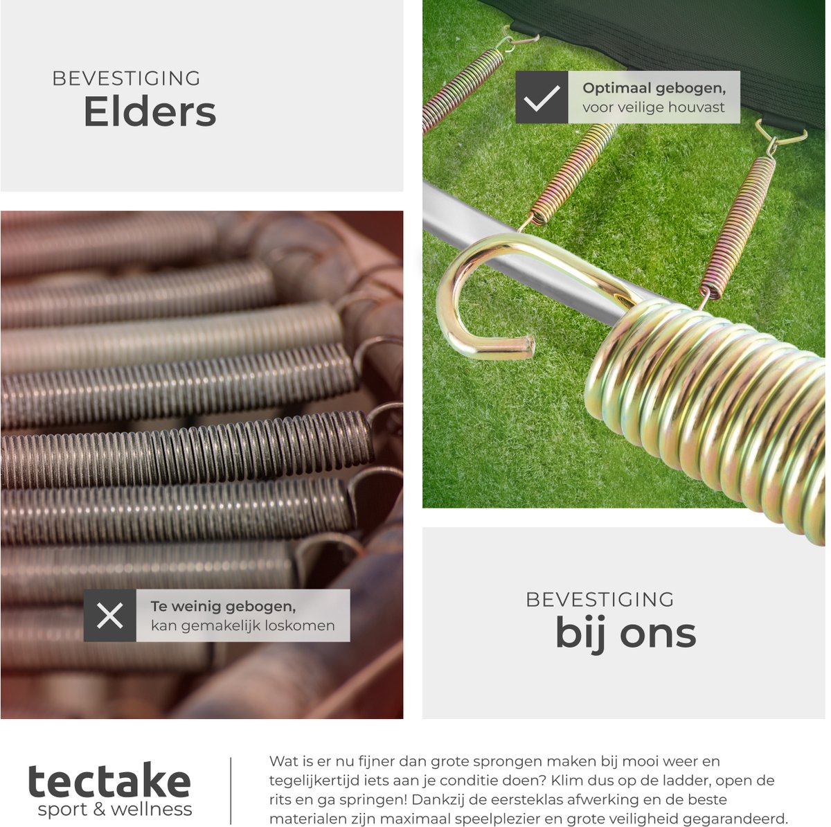tectake® TÜV-geteste Trampoline met Veiligheidsnet - 244 cm - Kindertrampoline - Buitenspeelgoed - Sporttrampoline - Speeltoestel voor in de Tuin — afbeelding 7