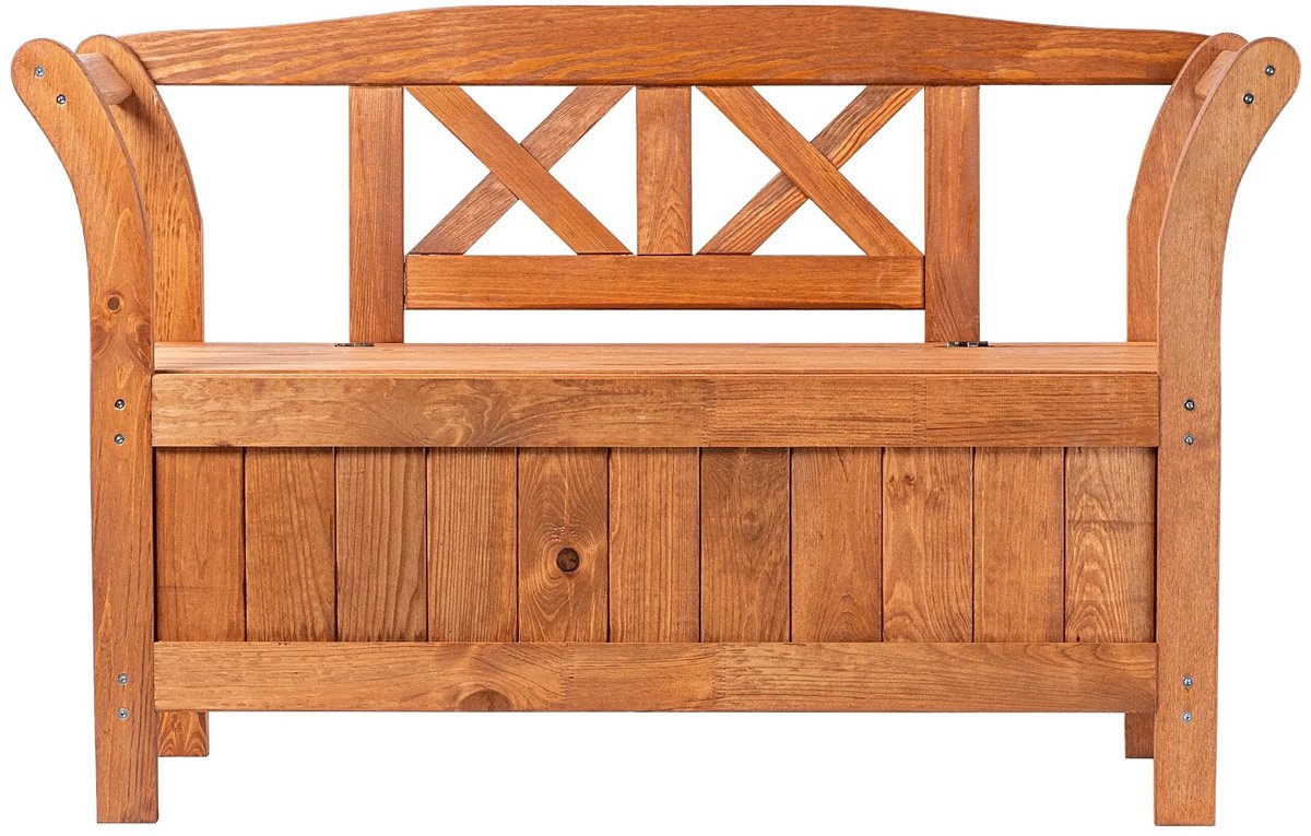 Turold Tuinbank - Houten Tuinbank - Buitenbank - Balkonbank - Houten Frame met opslagruimte, 2-zits, Voor Balkon, Tuin, Veranda