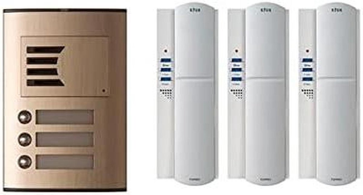 Audio Intercom Set - Gesprekssysteem Deur - Communicatie Huis - 3 Regels Knoppen - 328 x 272 x 104 cm