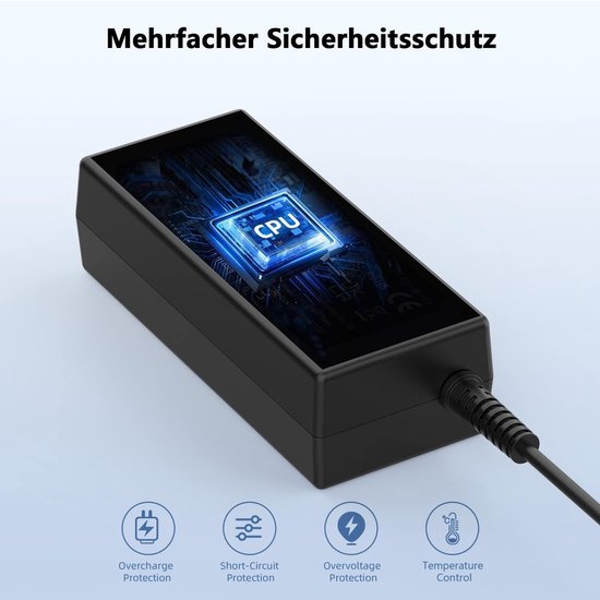 AC/DC Adapter - Voedingskabel Oplader - Externe Harde Schijf - Overspanningsbeveiliging - 100-240V - Zwart — afbeelding 2