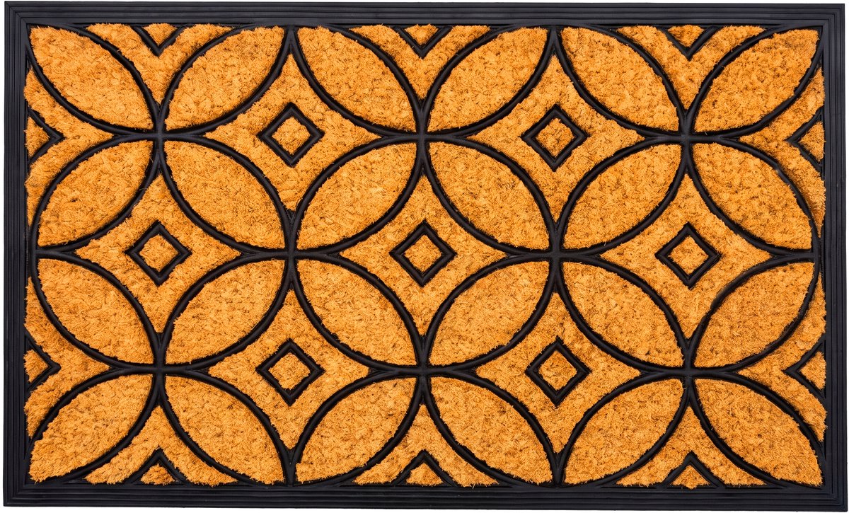 Deurmat kokos - geometrisch 75x45 cm - antislip