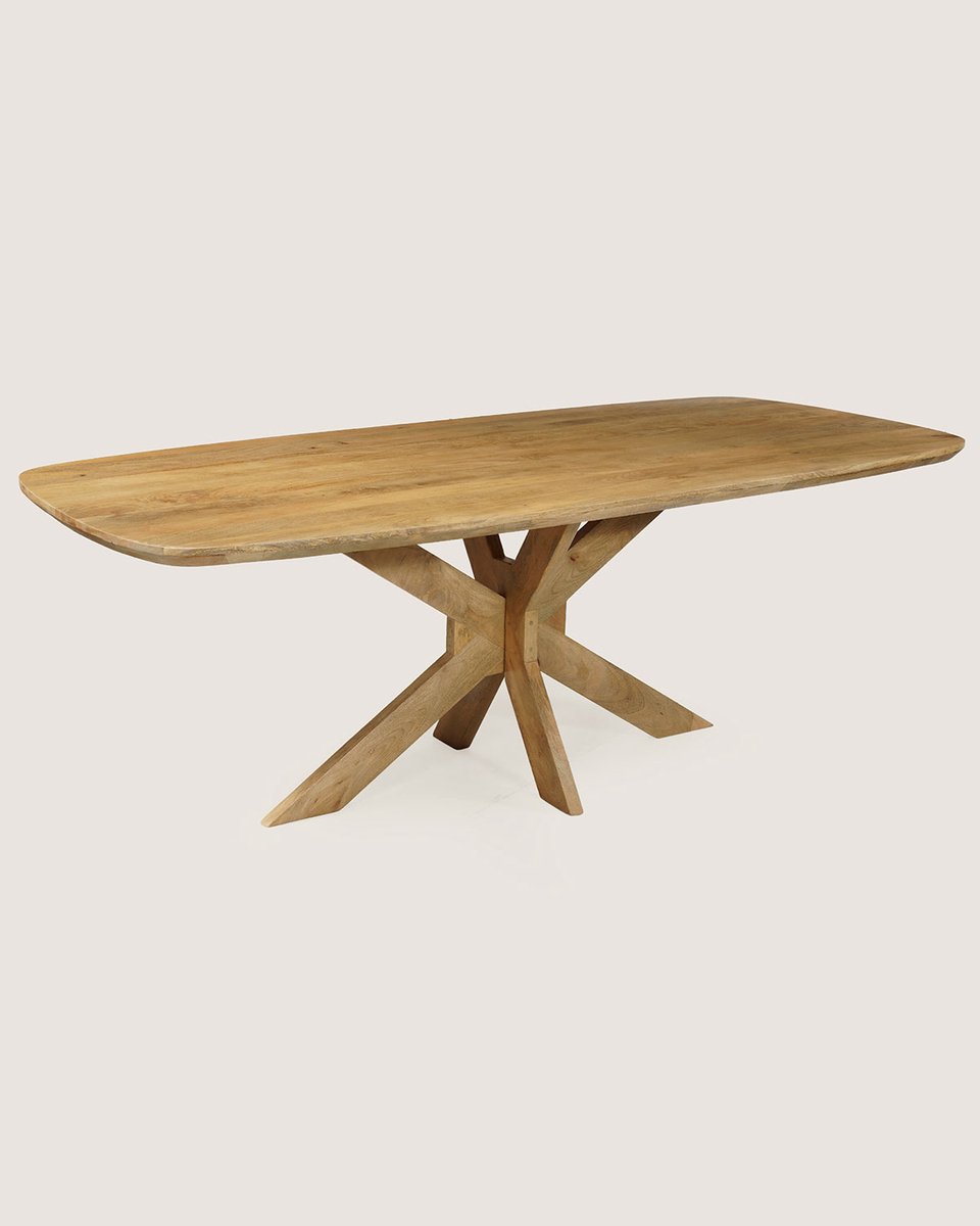 Deens Ovale Eettafel 240 cm Mangohout – Houten Matrix Onderstel – Elegant Chic – 10 Personen