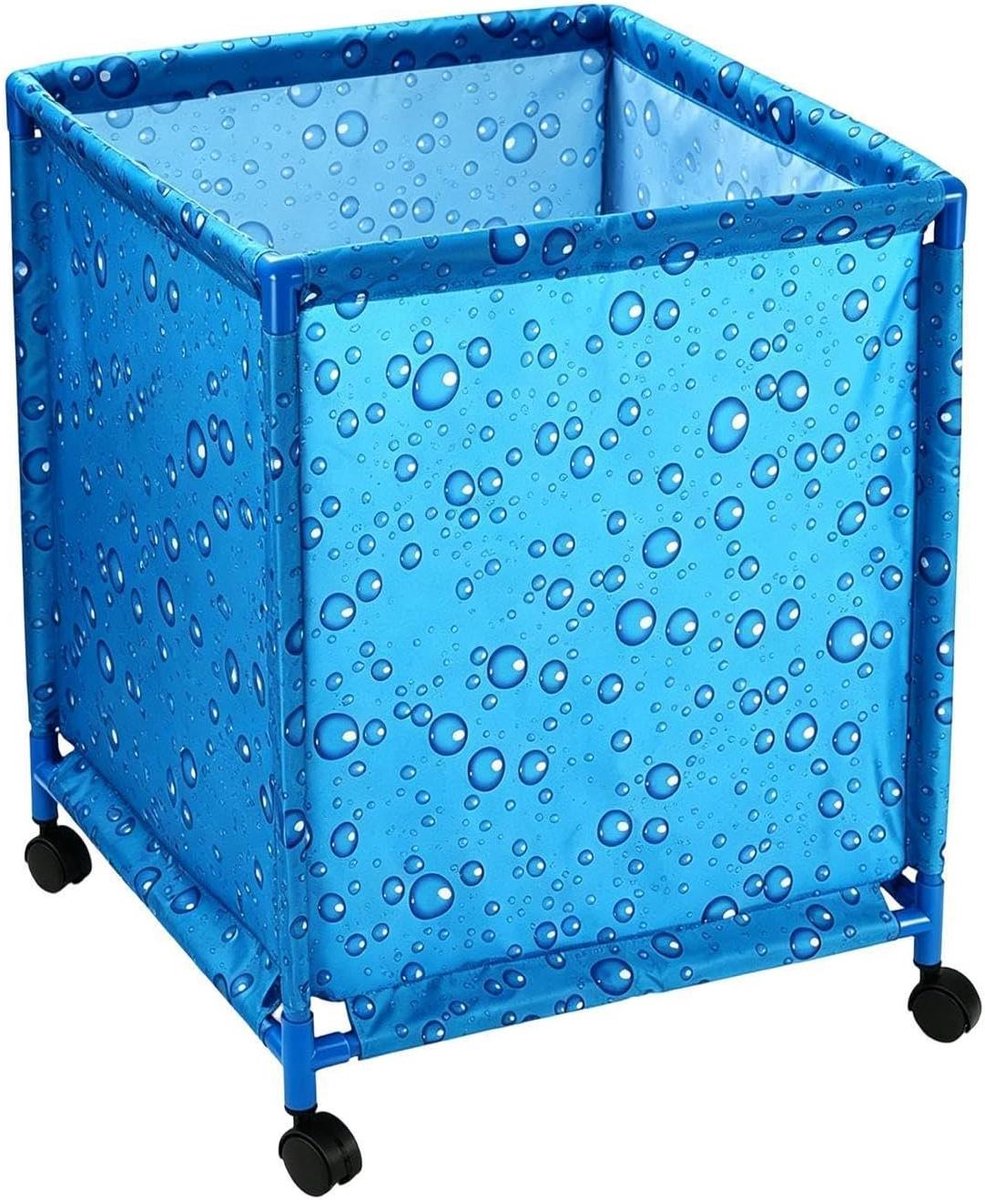 Opbergbak zwembad - Rolbare opberger - Buiten opslag - Gladde wielen - 58L x 16B x 10H cm - Blauw