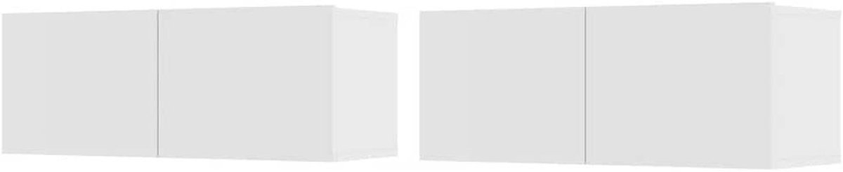 Tv-kasten Set - Opbergkasten - Tv Meubel - Wandmontage Mogelijk - 80x30x30 cm - Wit