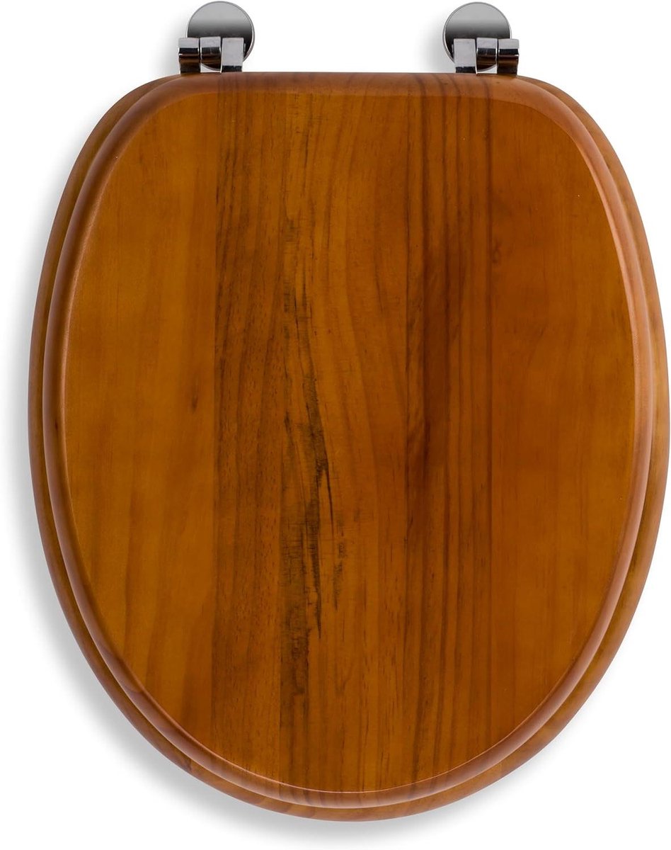 Houten Toiletbril - WC Bril Hout - Badkamer Vernieuwen - Ergonomisch Gevormd - Ovaal - Grenen Antiek