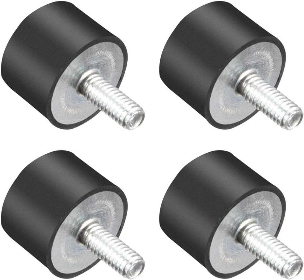 Rubberen Demperhouder - Trillingsdempers - Trillingen Dempen - Met Schroefdraad - 4 Stuks M4 - Zwart
