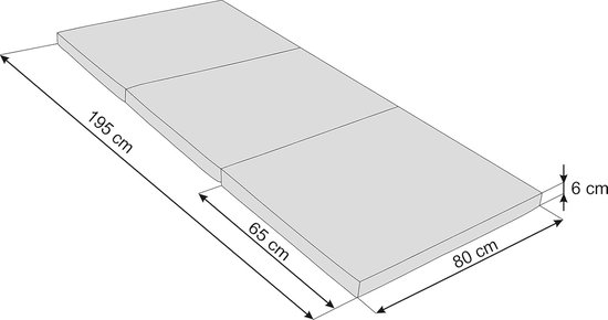 Opvouwbaar Matras - Gastenmatras Trainingsmat - Comfortabel Rusten - Afneembare Hoes - 195 x 80 cm - Blauw — afbeelding 3