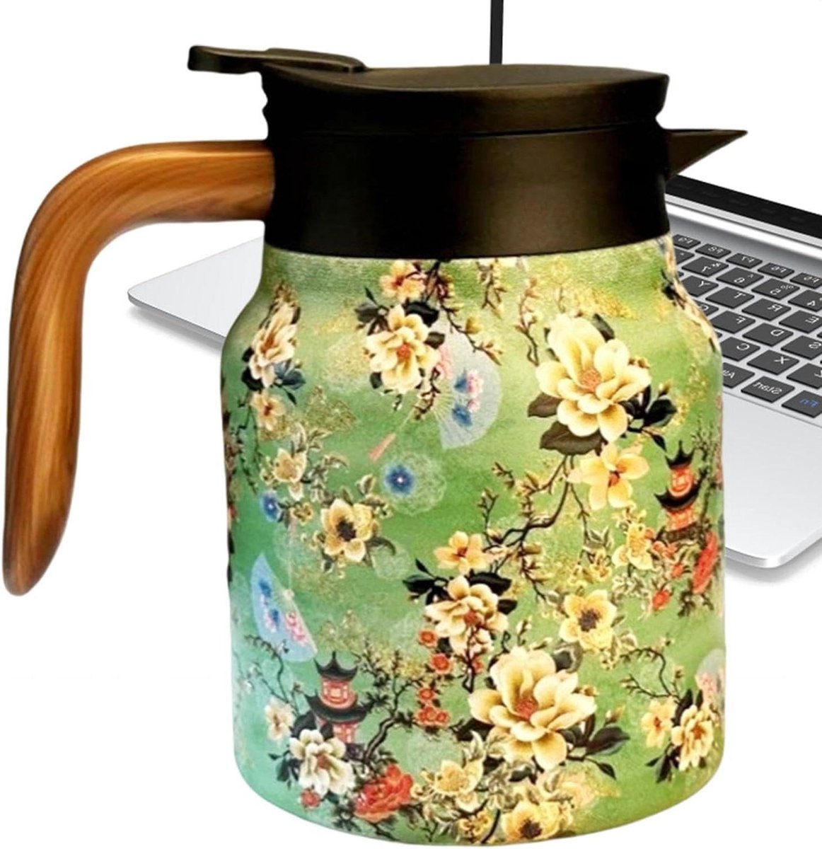 Geïsoleerd koffiezetapparaat - Thermoskan drankdispenser - Warme dranken serveren - Geïntegreerd theezeefje - 1000 ml inhoud - Groen
