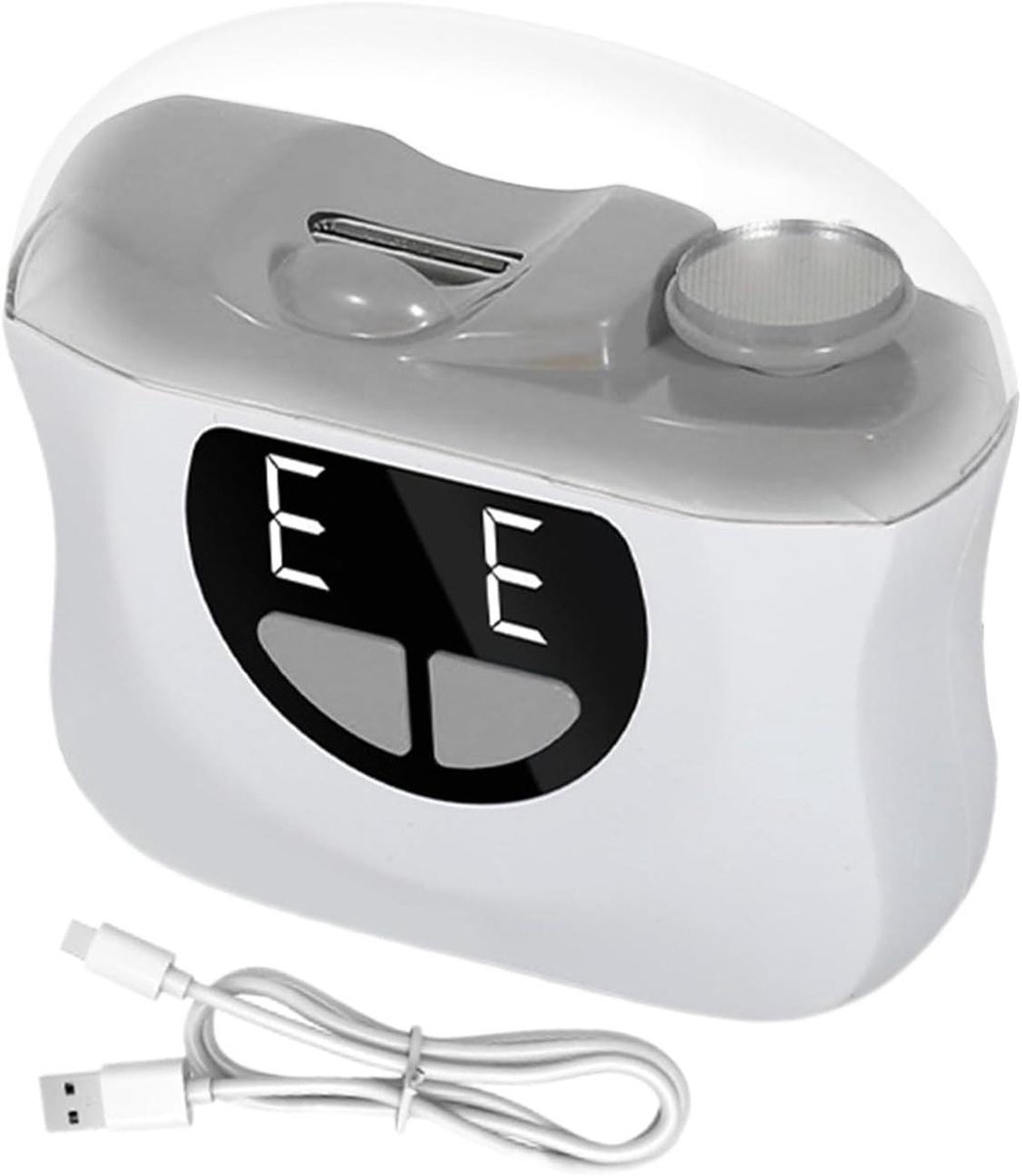 Elektrische nagelknipper - Automatische trimmer - Nagels verzorgen - Stille snijtechnologie - 3 snelheden - Oranje grijs