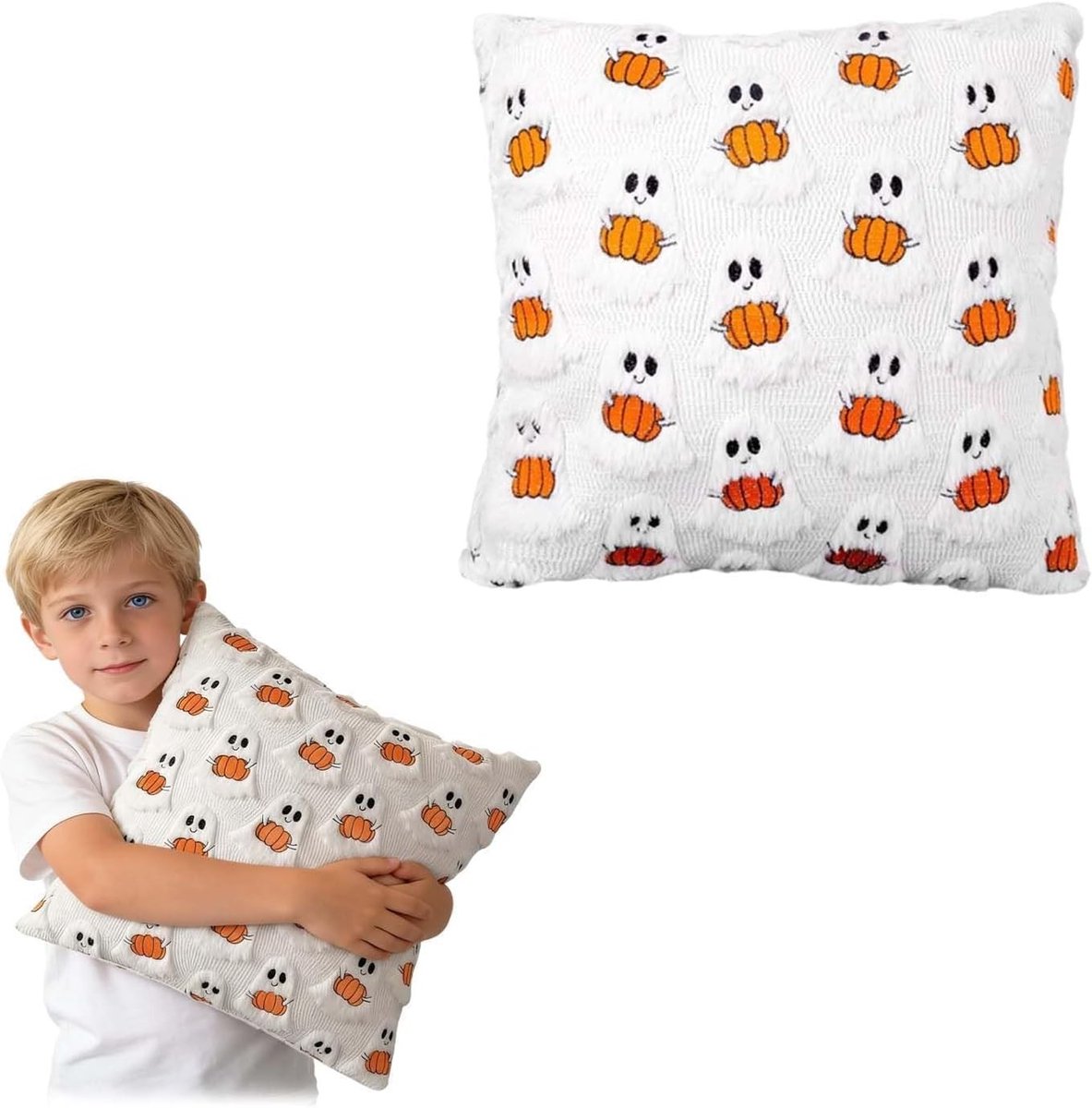 Griezelige Halloween Kussenhoes 45 x 45 cm met Spookontwerp, Decoratieve Kussenhoezen voor Halloween, Perfect voor Halloween Decoratie en Feestjes