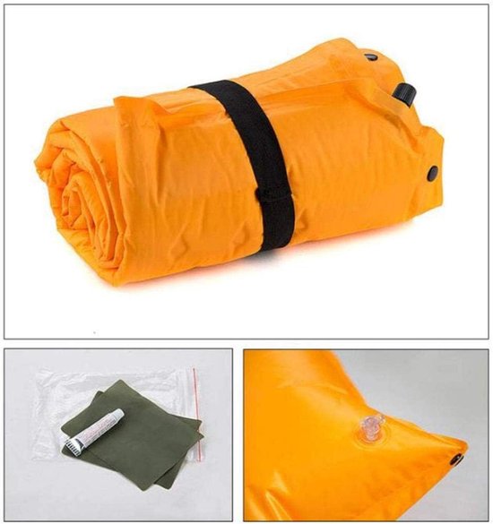 Opblaasbaar Slaapmatje - Luchtbed Kamperen - Buiten Ontspannen - Snel Zelf Opblazend - 72 x 23.6 inch - Blauw — afbeelding 3