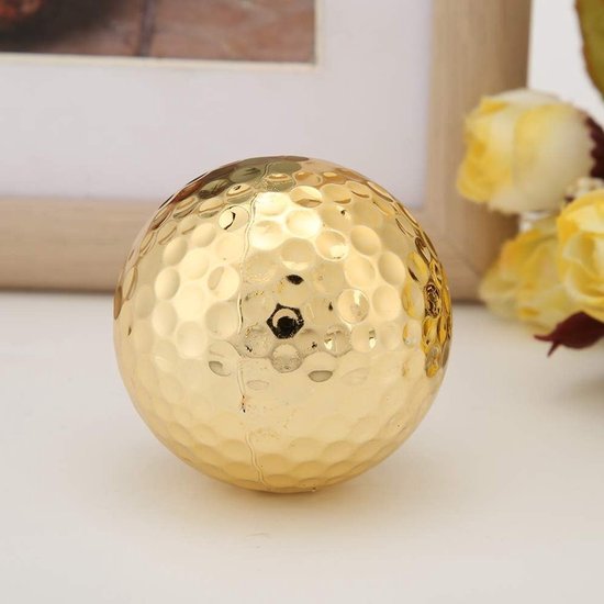 Gouden Golfballen, Dubbele Laag, 4 Stuks, Ideaal voor Swing Oefeningen en Lange Afstanden Training, Perfect voor Golf Enthousiastelingen — afbeelding 3