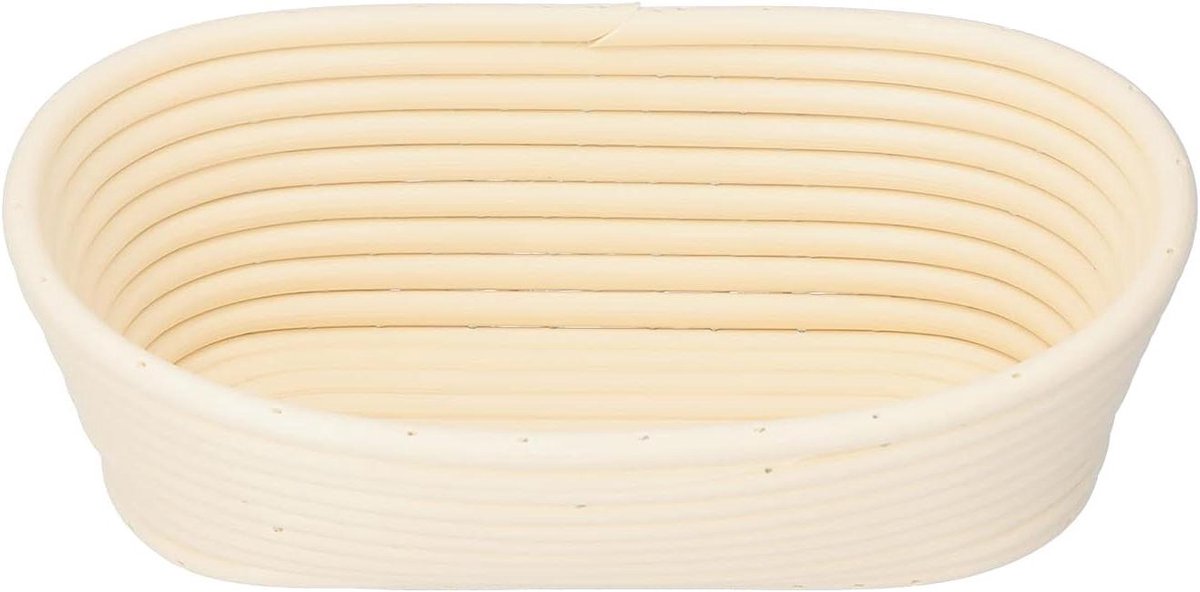 Broodmand - Rijsmand Deegmand - Zuurdesem Bakken - Plastic Geweven - 25 cm - Gebroken Wit