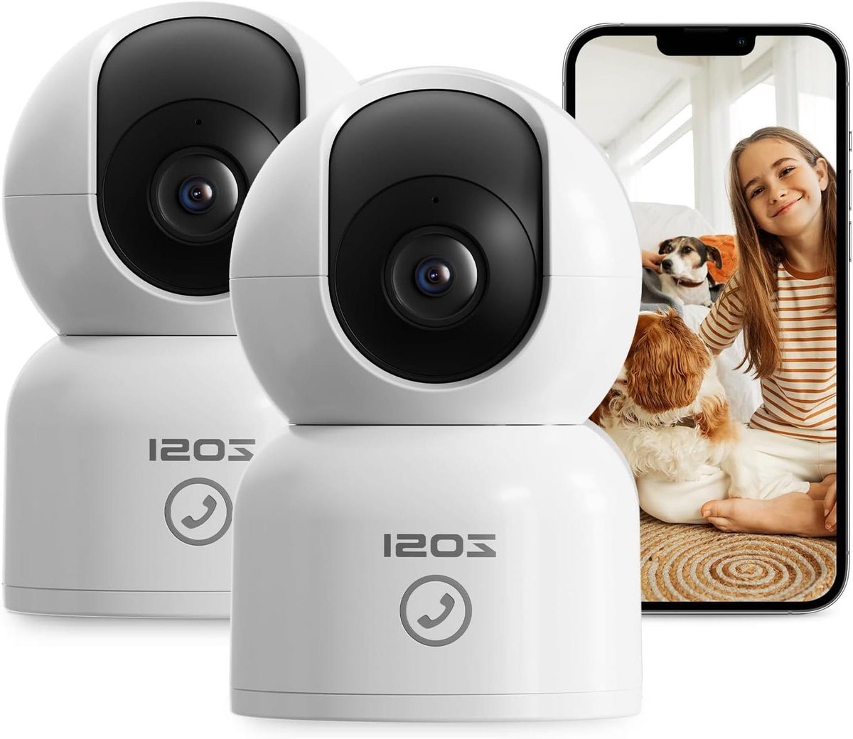 4K WiFi Binnencamera's - Beveiligingscamera Set - Woning Bewaken - Intelligente Persoonsdetectie - 8MP - Wit