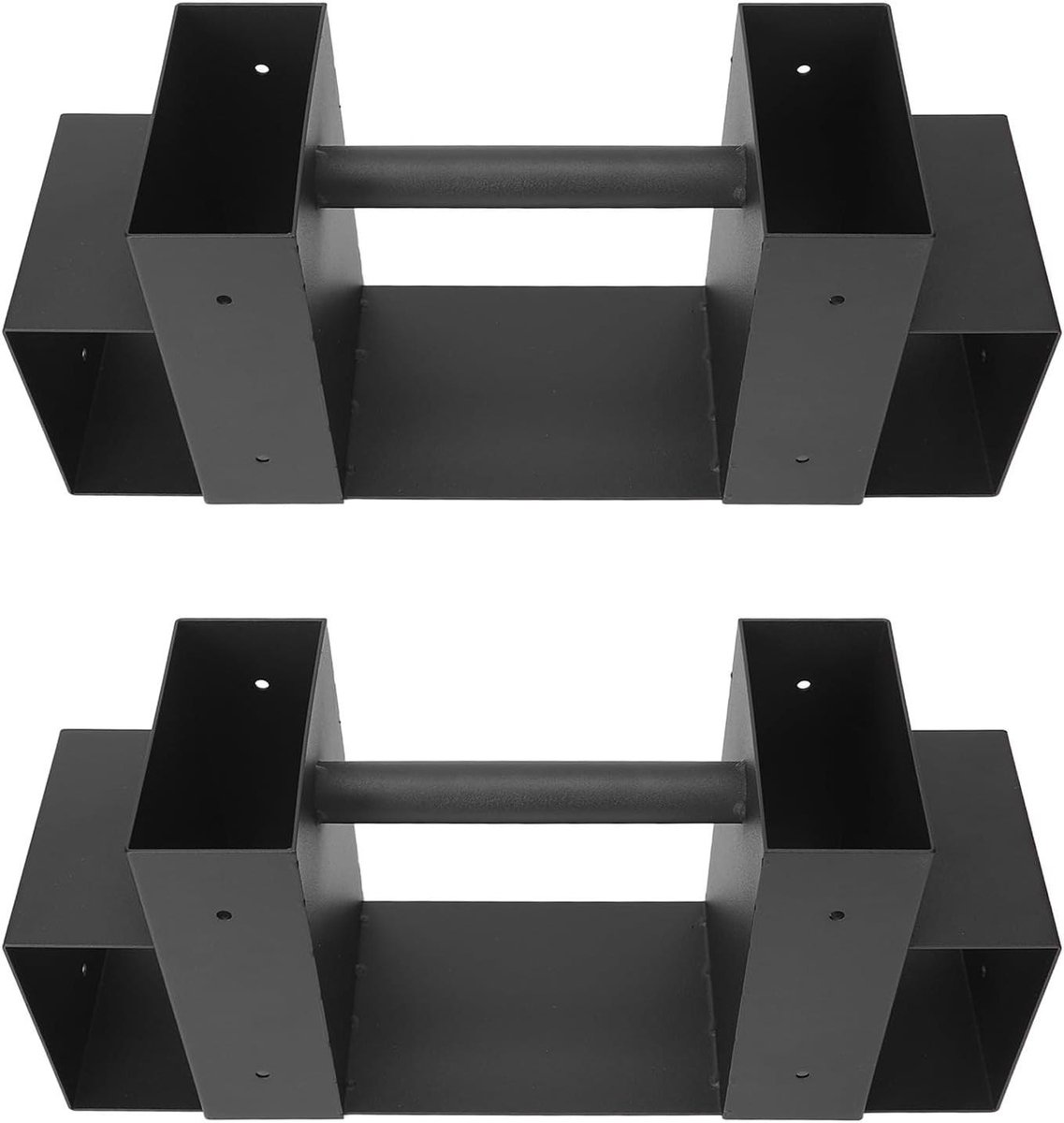 Haardhout Opbergrek - Houthouder Buiten - Haardhout Opslaan - Verstelbare Plankmaten - 36D x 22W x 17H cm - Zwart