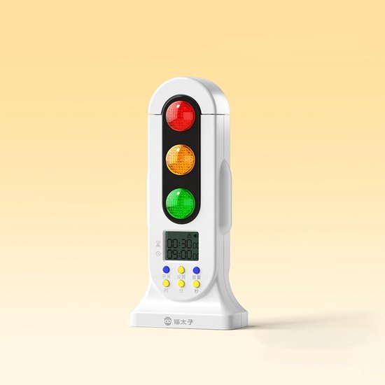 Visuele Timer - Verkeerslicht Timer Kind - Tijdbeheer Leren - Stille Countdown - 5x9x5 cm - Wit — afbeelding 3