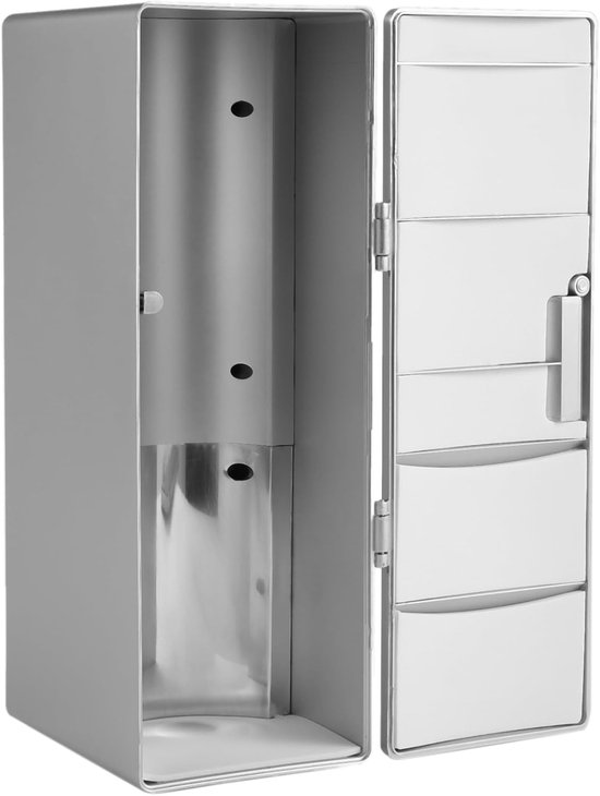 Mini Koelkast - Draagbare Koeler - Dranken Koelen - USB Aangedreven - 26 x 176 x 23 cm - Zilver van MINI — afbeelding 4