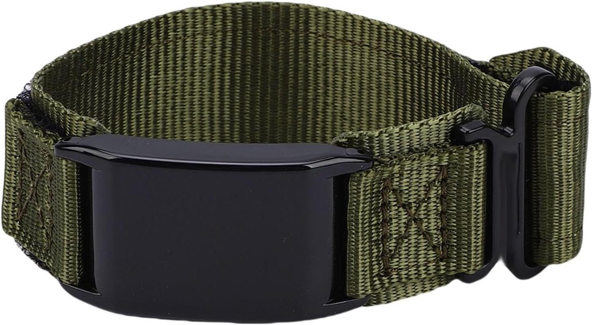 Nylon Band - Verstelbare Polsband - Fitness Tracker - Zachte Nylon Comfort - 21 g - Donkergroen