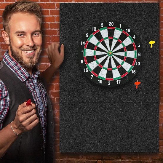 Dartbord Muurbeschermer - Achterplaat Omranding - Muur Beschermen - Opvouwbaar Vilt Ontwerp - 60x90CM - Zwart — afbeelding 3