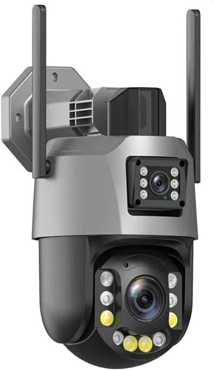 Wifi Beveiligingscamera - Buitencamera PTZ Camera - Huis Beveiligen - Dubbele Lens 50x Zoom - 120m Nachtzicht - Wit