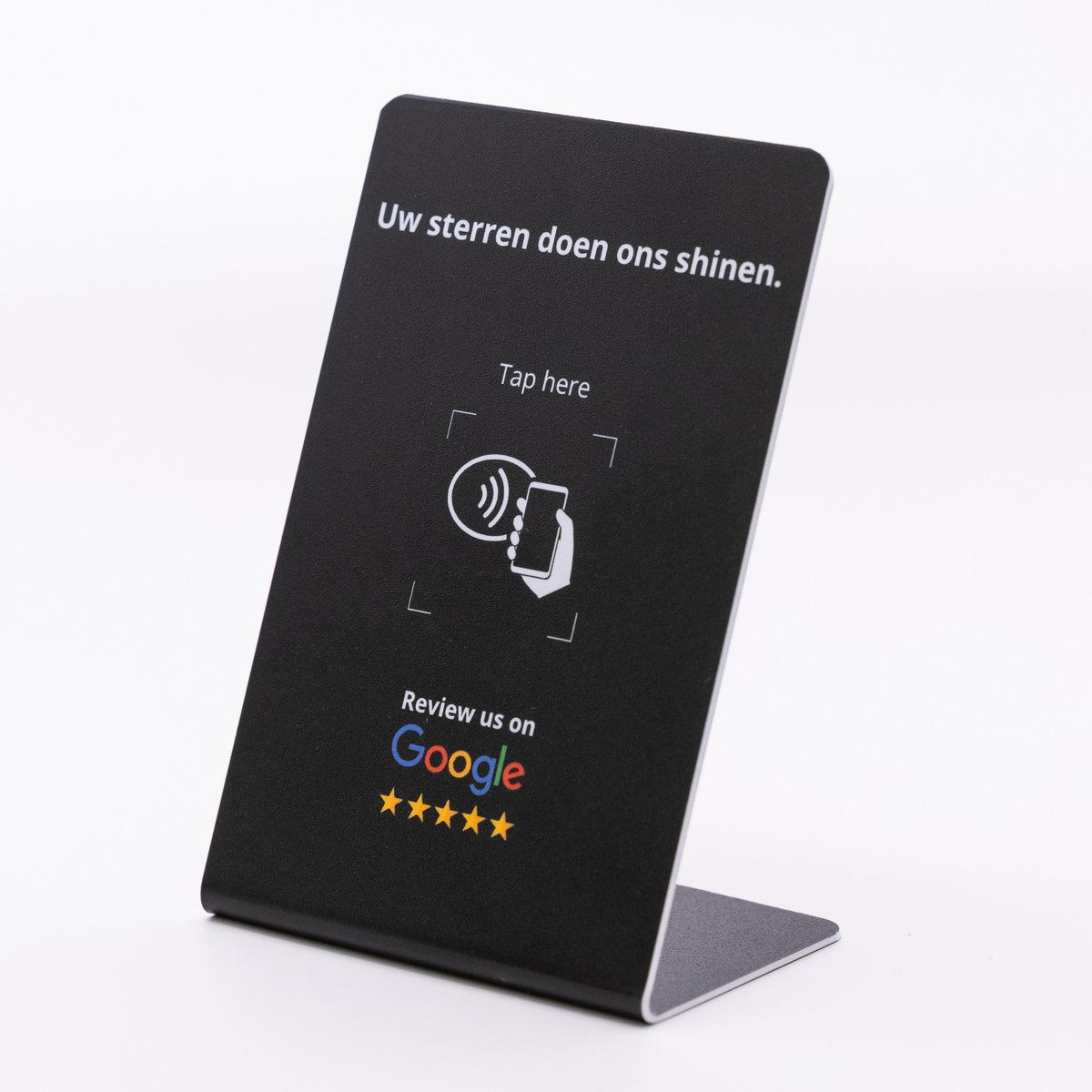 Happy Cards - Google Review Kaart - NFC reviewkaart - quote 'Uw sterren doen ons shinen.'