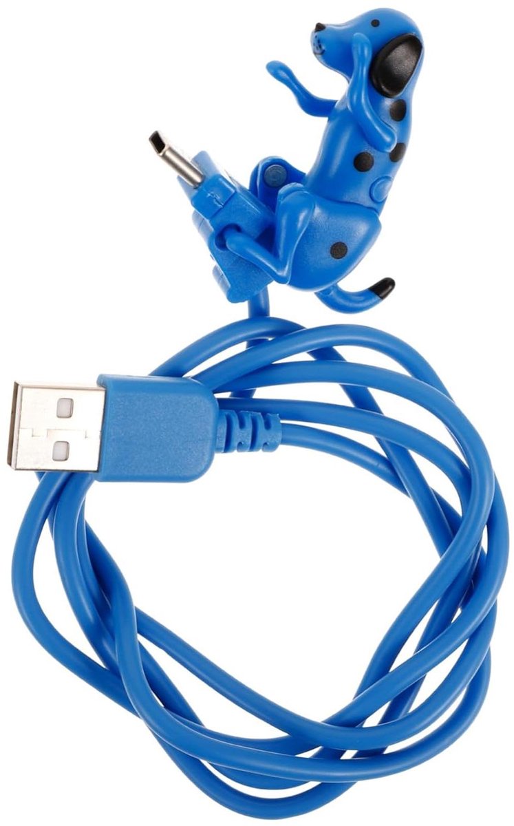 Type C Kabel - Oplaadkabel Data - Dagelijks Gebruik - Creatief Hond Ontwerp - 112 cm - Blauw