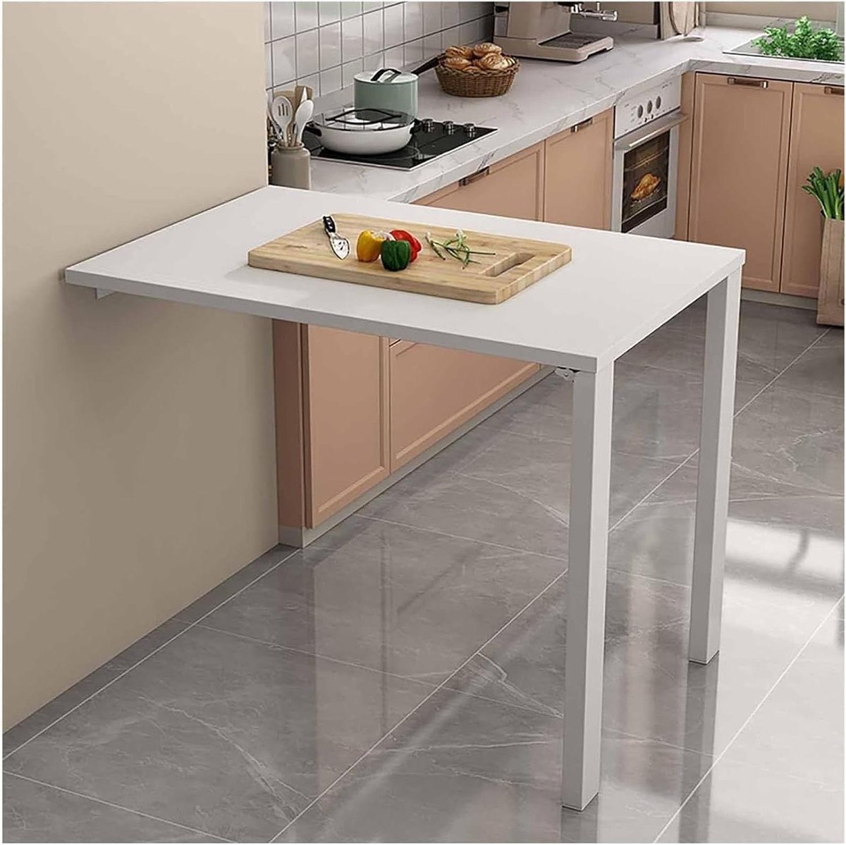 Wandklaptafel - Opklapbureau Vouwtafel - Ruimte Besparen - Eenvoudig Opklapbaar - 75x46cm - Zwart