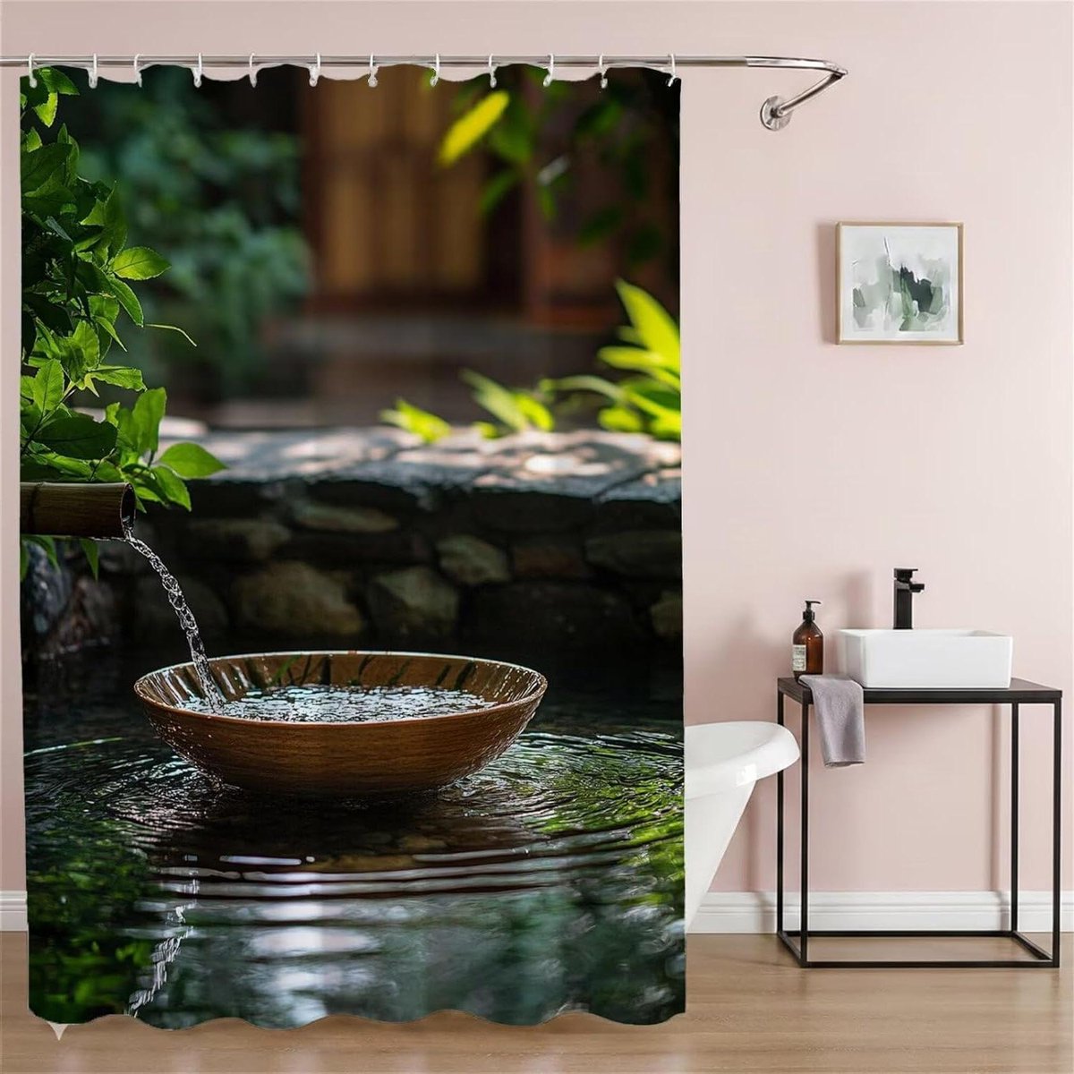 Douchegordijn - Badkamer Gordijn - Douche Afscherming - Waterdicht Sneldrogend - 200 x 220 cm - Groen