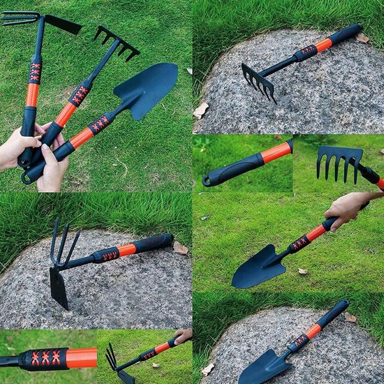 Tuingereedschap Set - Tuin Tools - Planten Verzorgen - Ergonomische Handgrepen - 3 Delig - Roestvrij Staal van Tuingereedschap. — afbeelding 4