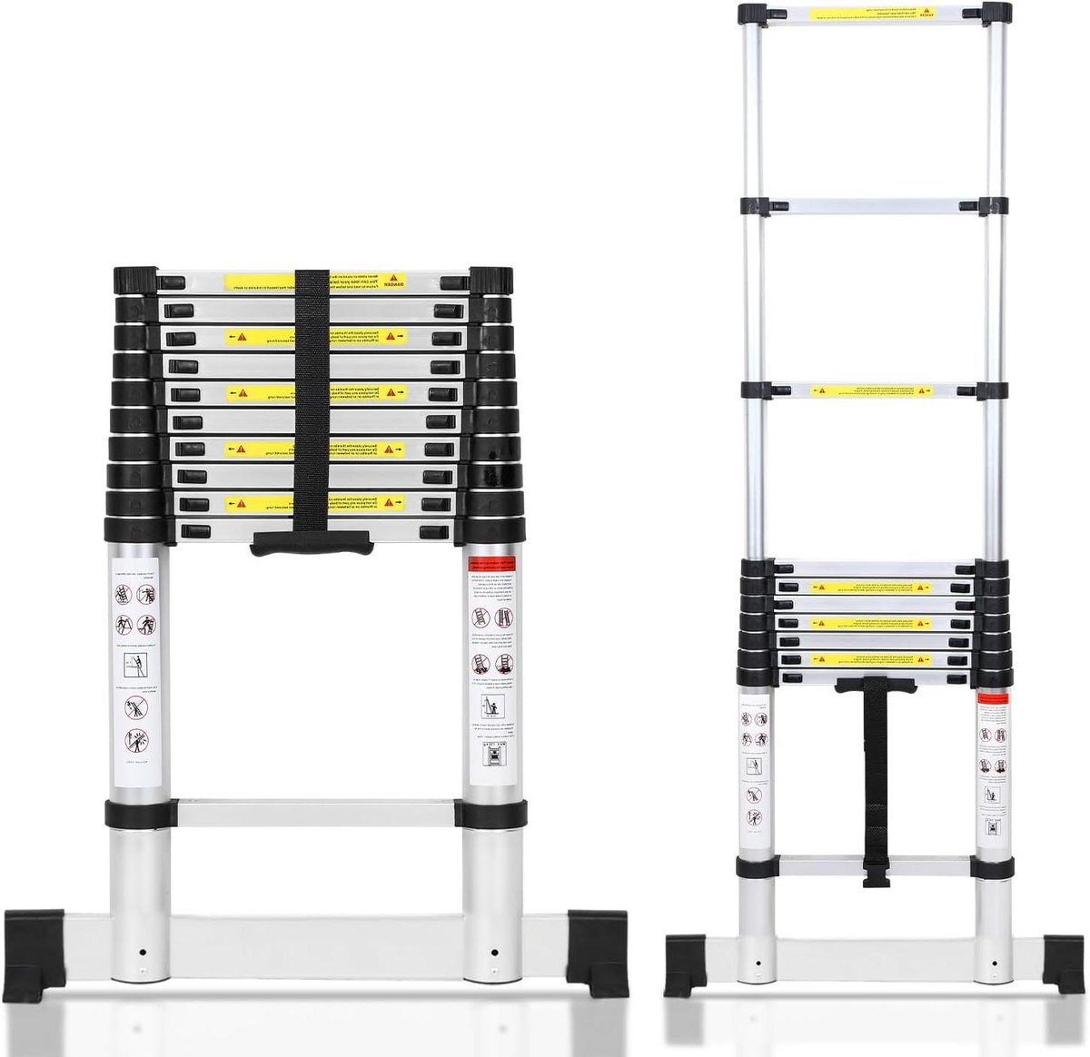 Telescopische Ladder - Uittrekbare Ladder - Werkzaamheden Buiten - Vingerveiligheid - 32 Meter - Zilver