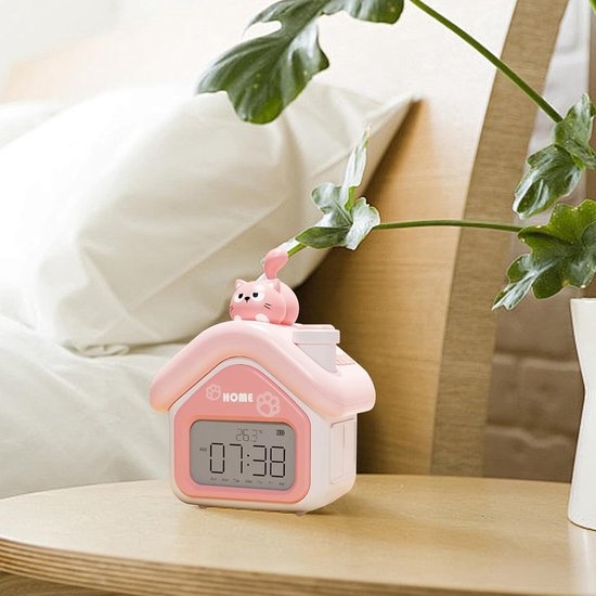 Schattige Wekker - Kinderwekker Peuterwekker - Routine Bouwer - App Gestuurd Alarm - 95 cm Breed - Roze — afbeelding 4