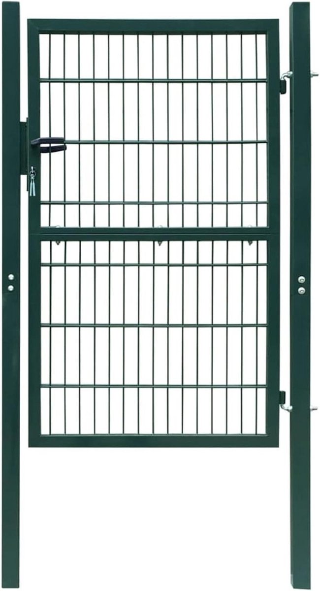Tuinpoort - Hekwerk Poort - Tuin Afscheiden - Verstevigd Metaal - 106 x 230 cm - Groen