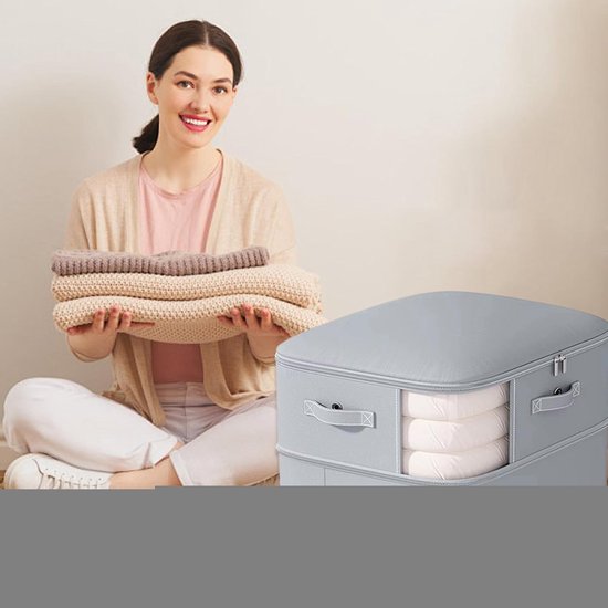 Compressie Opbergzakken - Vacuümzakken Ruimtebesparend - Kleding Dekbedden Opslag - Dubbellaags Compressie - 20x10x5 cm - Grijs — afbeelding 3