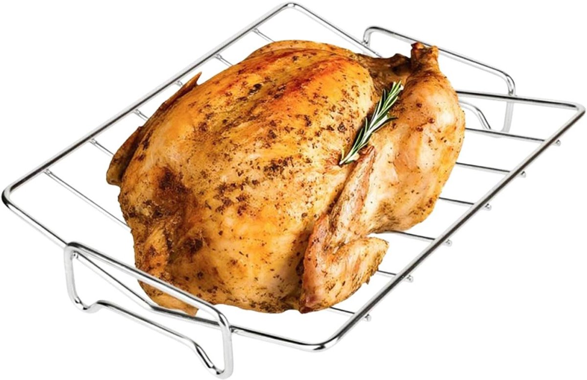 Braadrooster - Grillrek - Vlees Bereiden - Vorm Antiaanbaklaag - 33 x 25.4 cm - Zilver