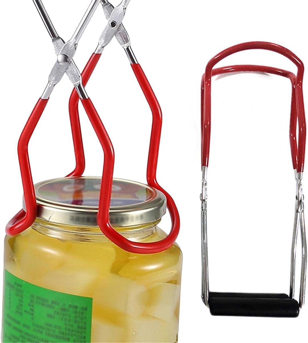 Inmaakpot Tang - Potheffer - Veilig Inmaken - Antislip Greep - 22.5 cm - Zilver