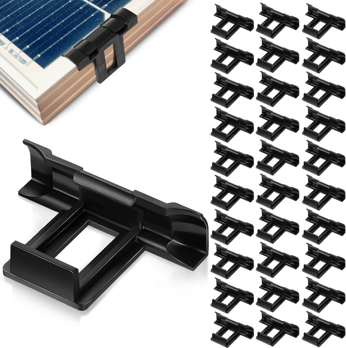 Waterafvoerclips voor zonnepanelen - Mud Removal Clips, PVC Modules Schoonmaakclips, Set van 50 Stuks, 30mm voor Efficiënte Waterafvoer
