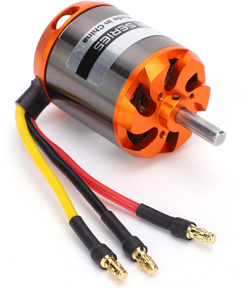 Dailygoody - RC Borstelloze Motor - Professionele Motorvervanging - Oranje + Zilver - 1100KV - Geschikt voor RC Vliegtuigen - Vaste Vleugels