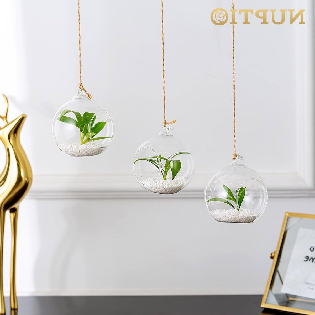 Hanging Glass Sphere Tealight Candlesticks - 8 cm - Set van 8 - Decoratie voor Bruiloften, Halloween en Kerst - Binnen en Buiten Gebruik - Stijlvolle Theelicht Houder Decoraties — cadeau in Cadeau-ideeën - foto 5
